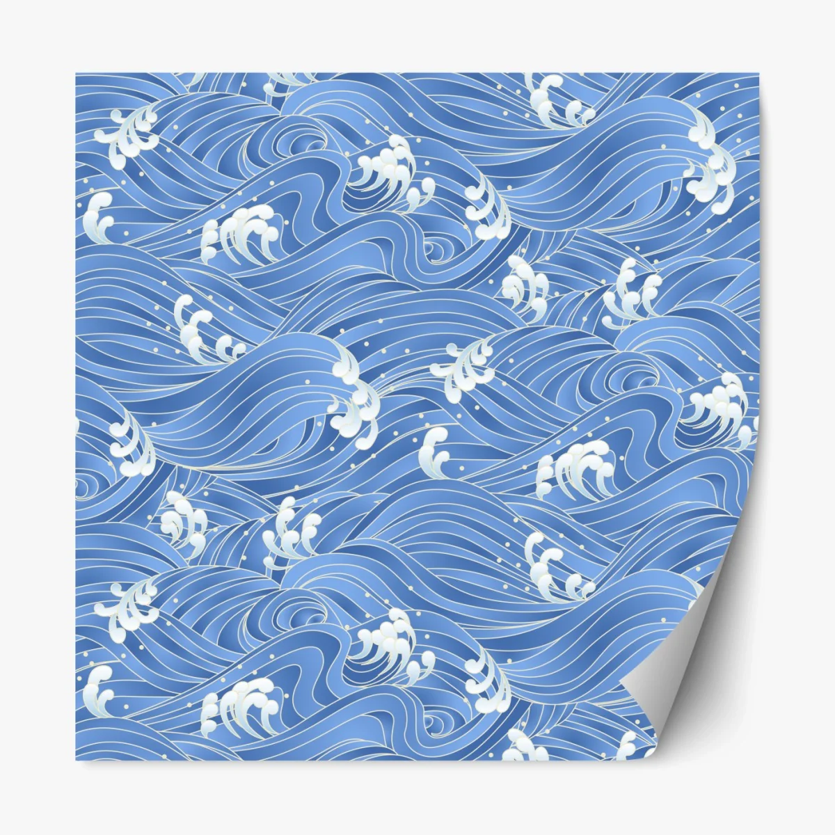 Repositionierbarer Aufkleber stilisiertes Japanisches wellenmuster – Wallnifity® Repositionierbarer Aufkleber stilisiertes Japanisches wellenmuster – Wallnifity®