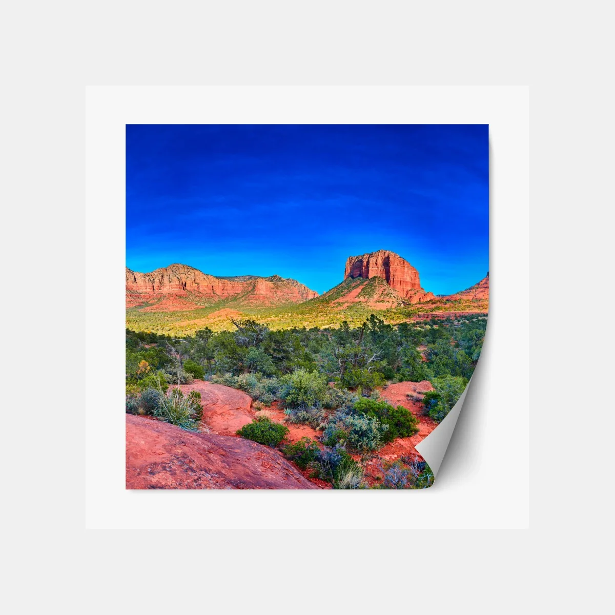 Repositionierbarer Aufkleber panoramablick auf Bell Rock und Courthouse Butte, Sedona – Wallnifity® Repositionierbarer Aufkleber panoramablick auf Bell Rock und Courthouse Butte, Sedona – Wallnifity®