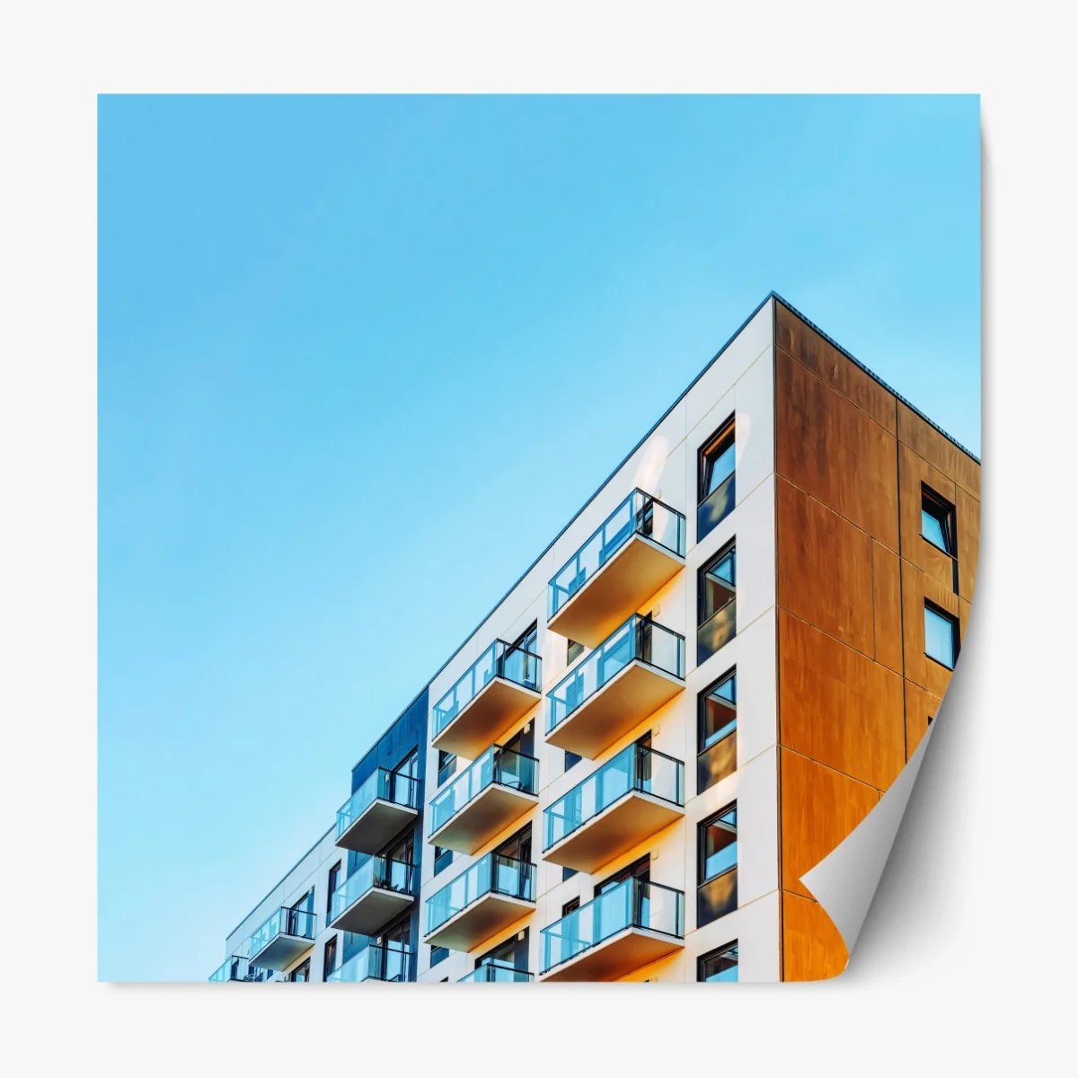 Repositionierbarer Aufkleber modernes wohngebäude mit balkonen – Wallnifity®