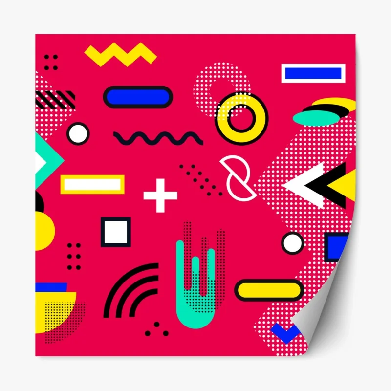 Repositionierbarer Aufkleber lebhaftes geometrisches pop-muster