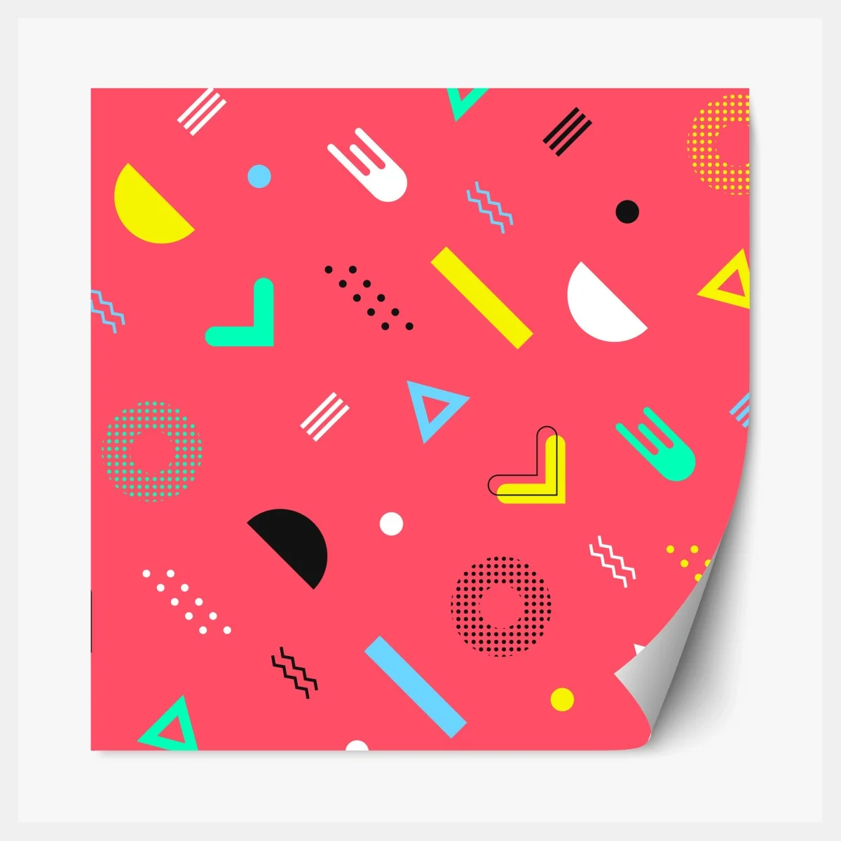 Repositionierbarer Aufkleber leuchtendes memphis geometrisches muster – Wallnifity® Repositionierbarer Aufkleber leuchtendes memphis geometrisches muster – Wallnifity®