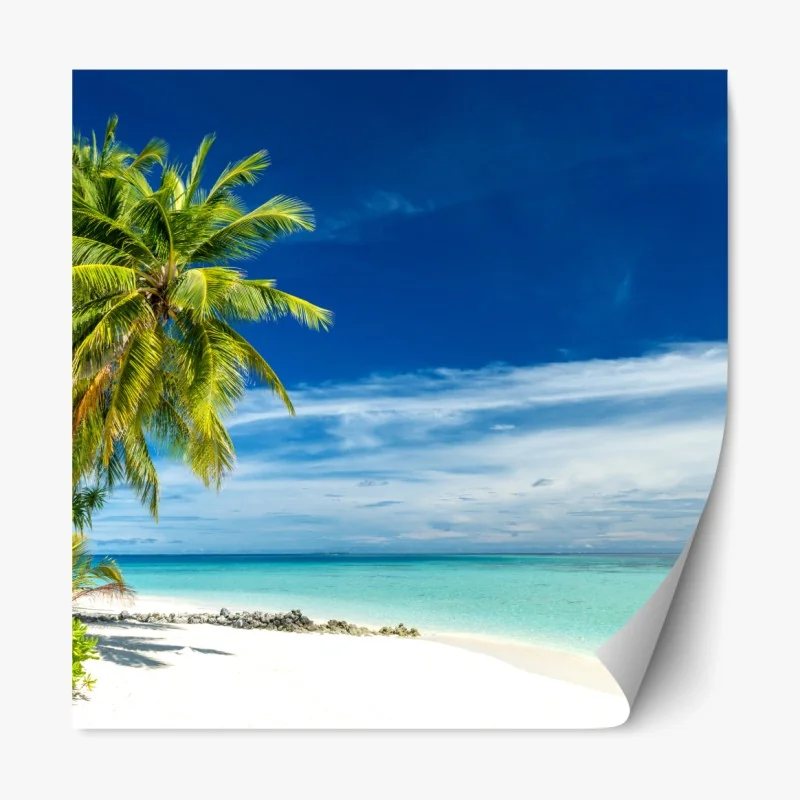 Repositionierbarer Aufkleber tropischer türkisstrand