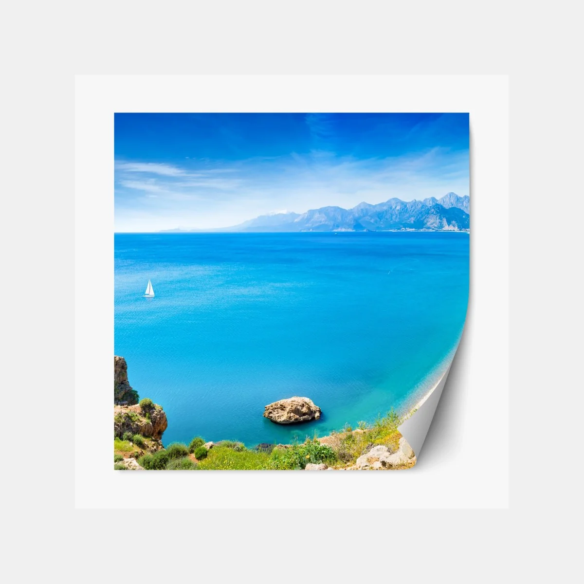 Repositionierbarer Aufkleber panoramastrand Konyaalti in Antalya – Wallnifity®