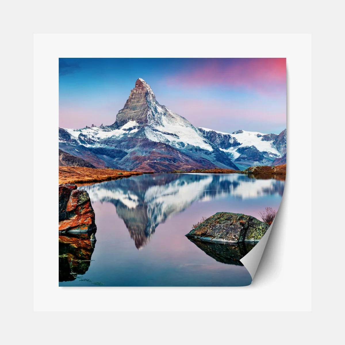 Repositionierbarer Aufkleber spiegelung am Matterhorn bei sonnenaufgang – Wallnifity® Repositionierbarer Aufkleber spiegelung am Matterhorn bei sonnenaufgang – Wallnifity®
