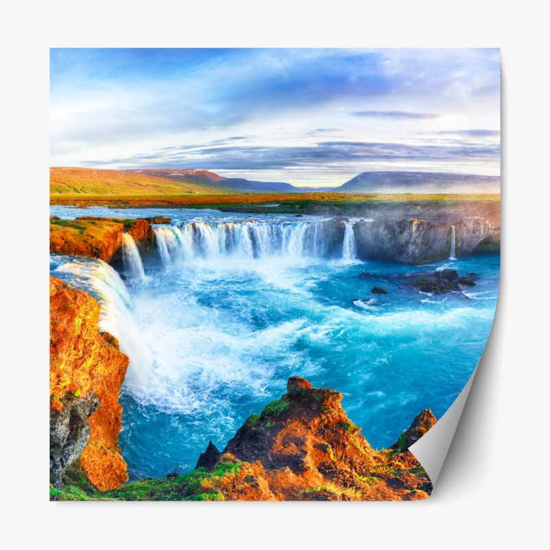 Repositionierbarer Aufkleber blaue marmorierte alkoholtinten abstraktion – Wallnifity®