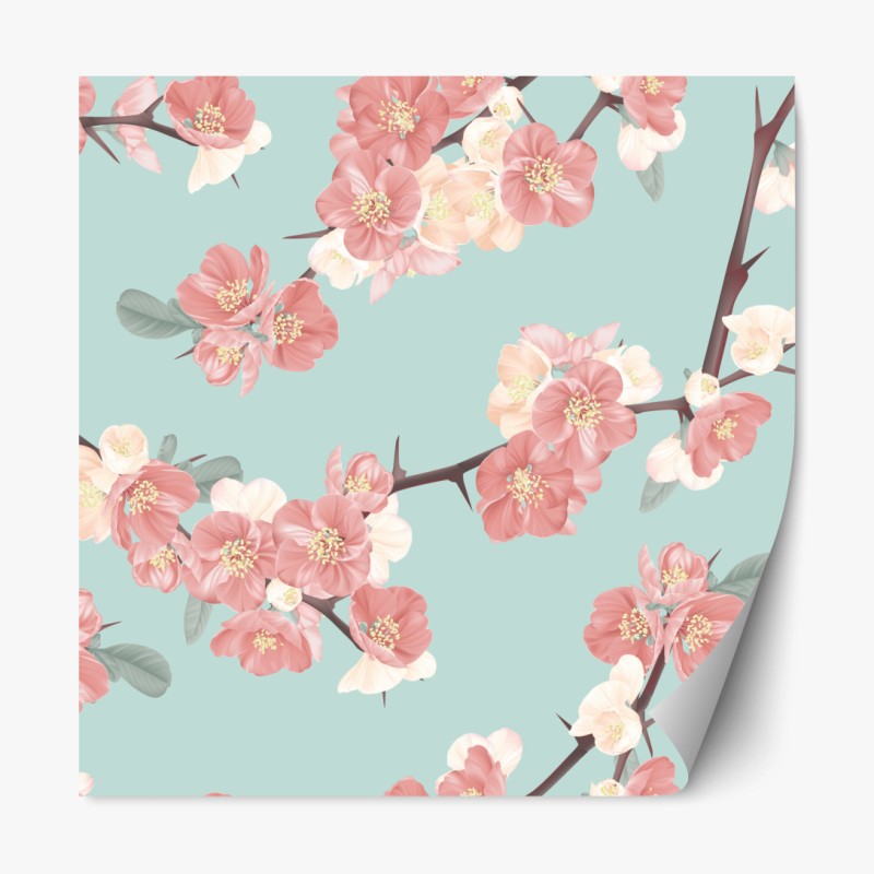 Repositionierbarer Aufkleber verschneiter wald im sanften nebel – Wallnifity®