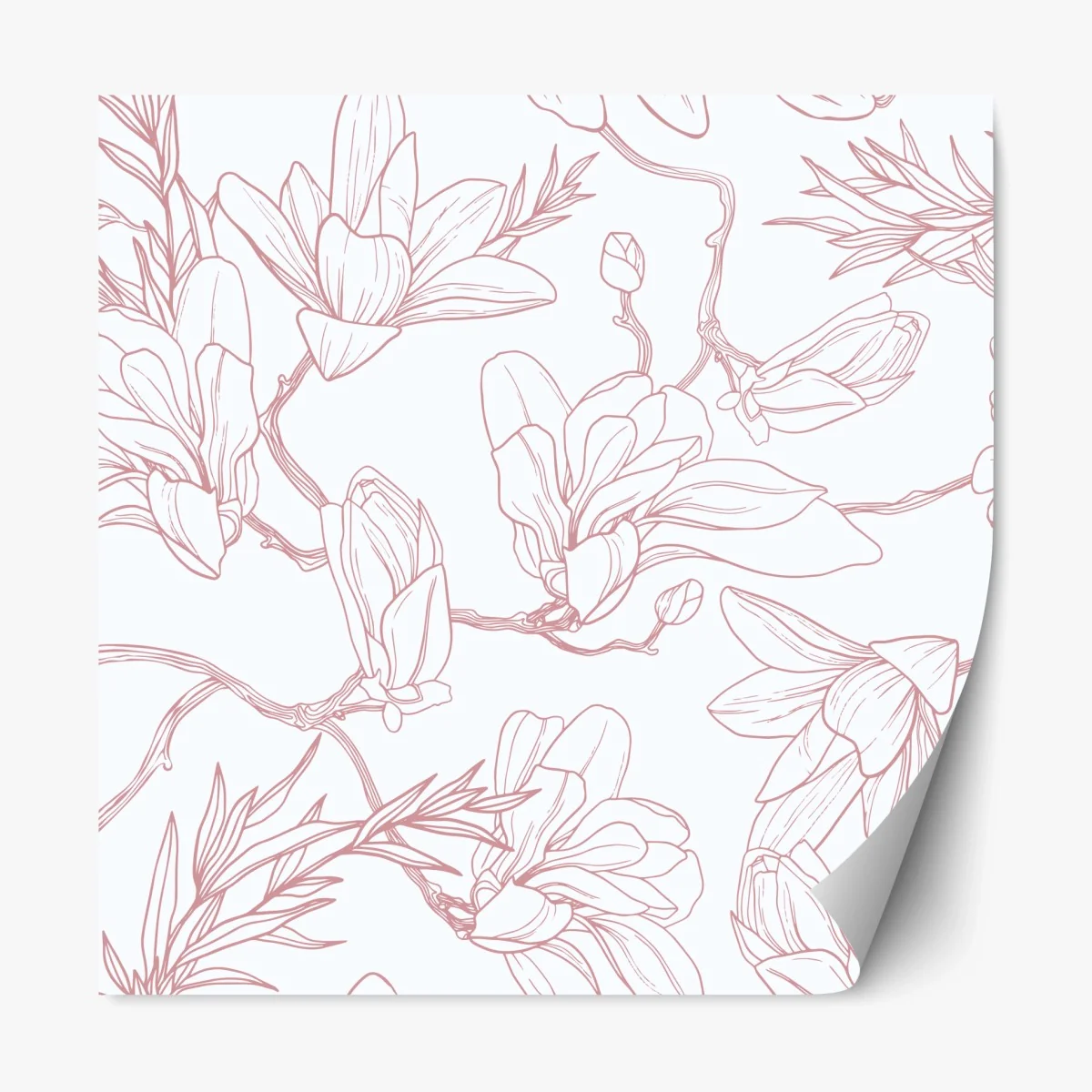 Repositionierbarer Aufkleber zartes magnolienmuster in sanftem rosa – Wallnifity® Repositionierbarer Aufkleber zartes magnolienmuster in sanftem rosa – Wallnifity®