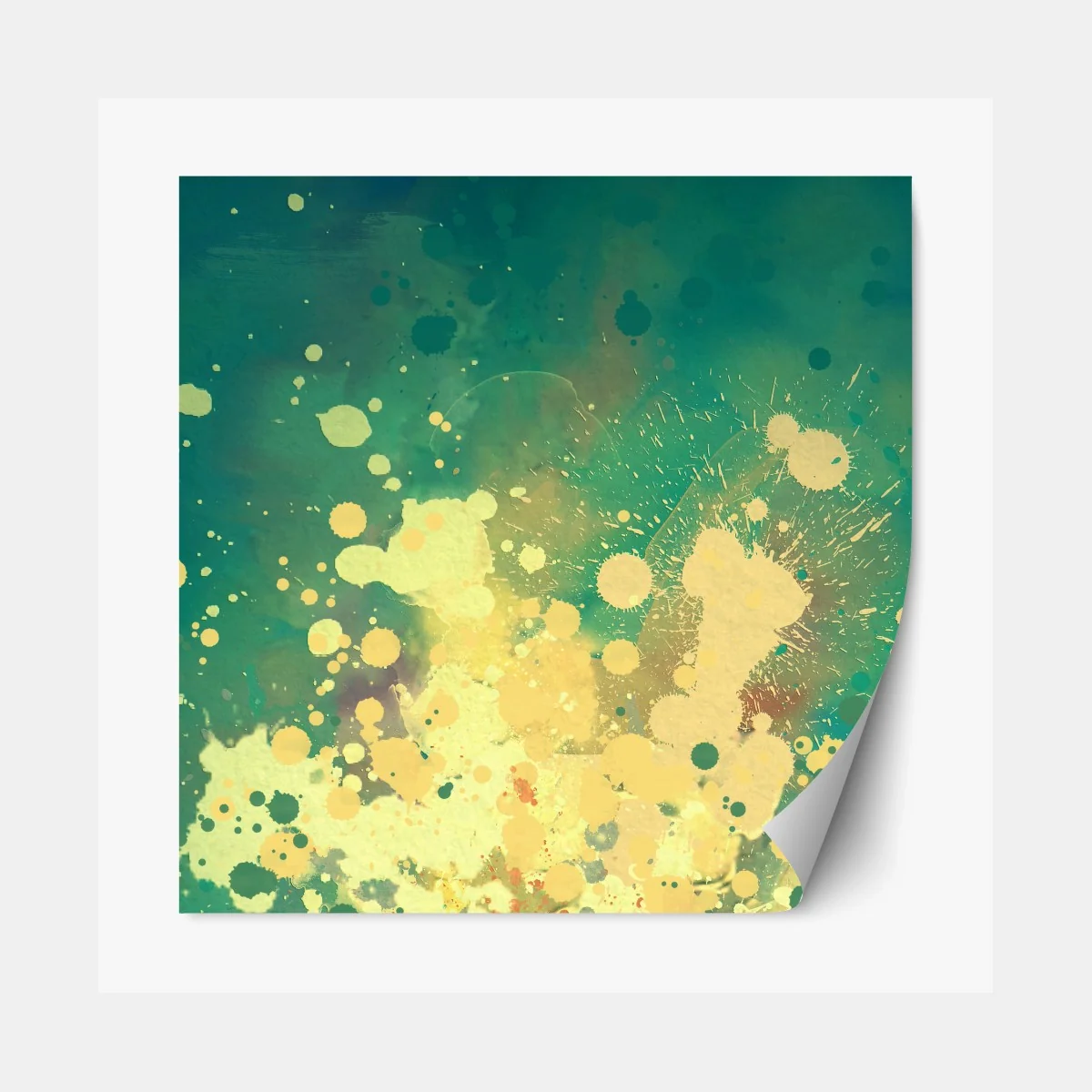 Repositionierbarer Aufkleber türkiser aquarellausbruch abstrakt – Wallnifity® Repositionierbarer Aufkleber türkiser aquarellausbruch abstrakt – Wallnifity®