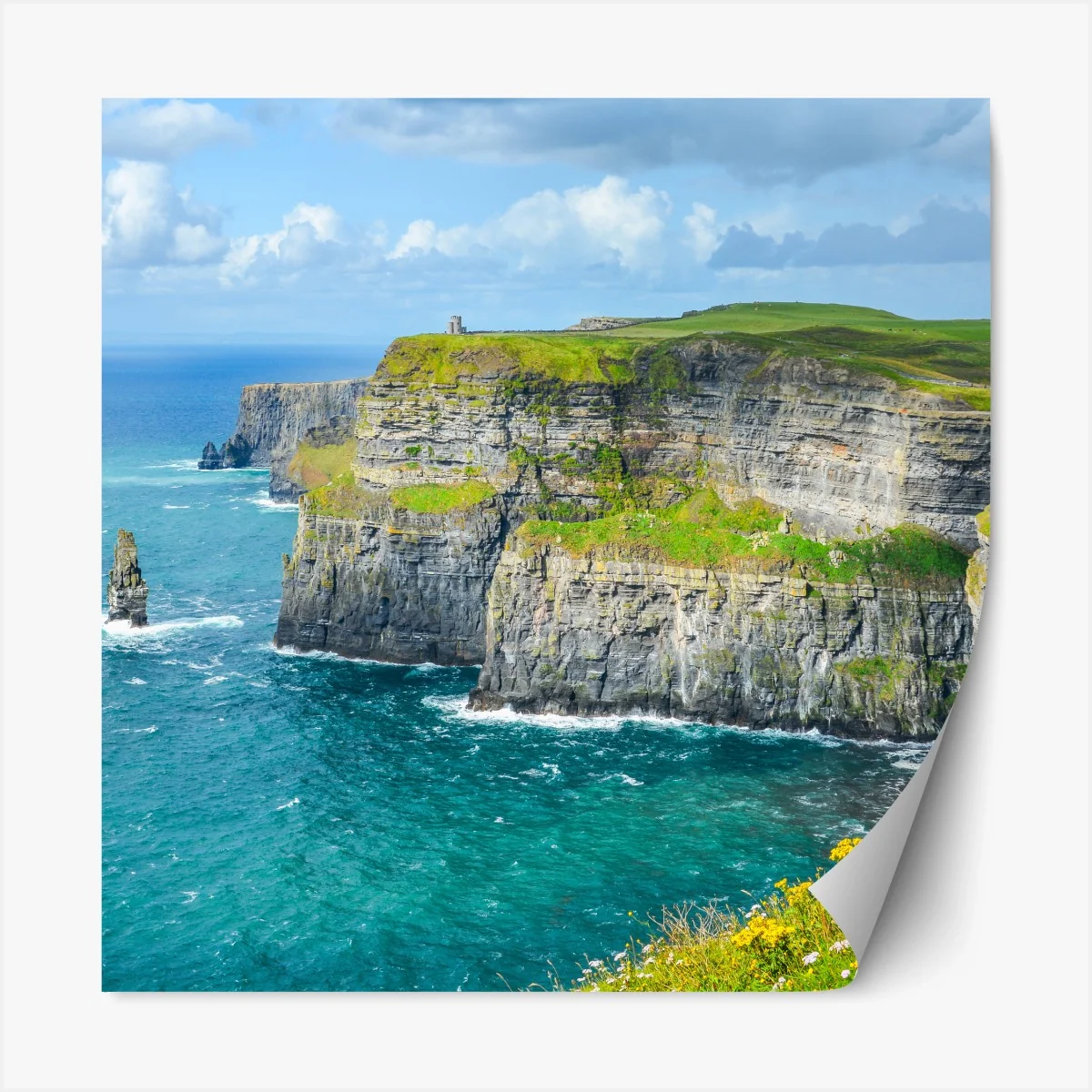 Repositionierbarer Aufkleber dramatische küstenklippen mit meerblick – Wallnifity® Repositionierbarer Aufkleber dramatische küstenklippen mit meerblick – Wallnifity®