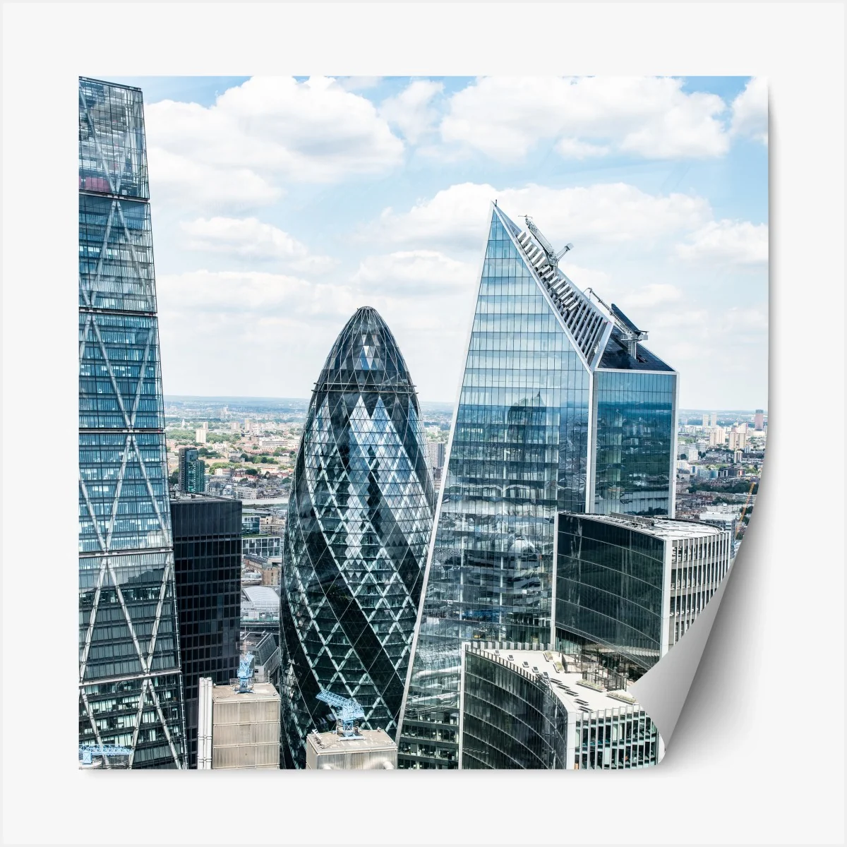 Repositionierbarer Aufkleber moderne London skyline mit gläsernen wolkenkratzern – Wallnifity® Repositionierbarer Aufkleber moderne London skyline mit gläsernen wolkenkratzern – Wallnifity®