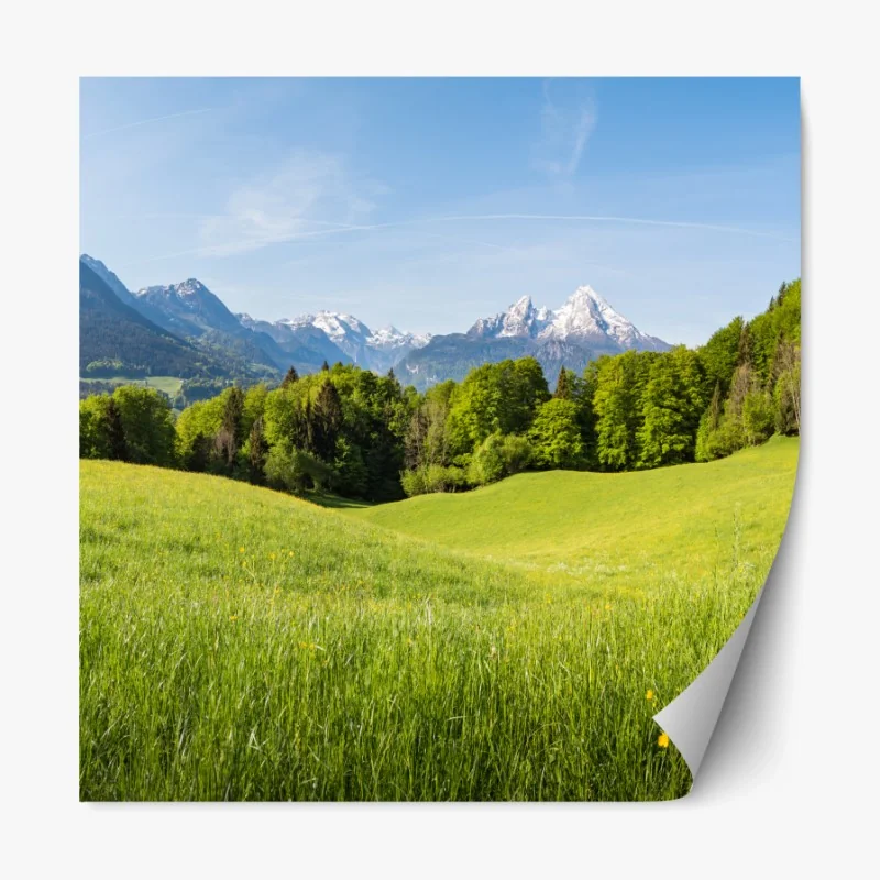 Repositionierbarer Aufkleber ruhiger pastellsonnenuntergang am see mit steg – Wallnifity®