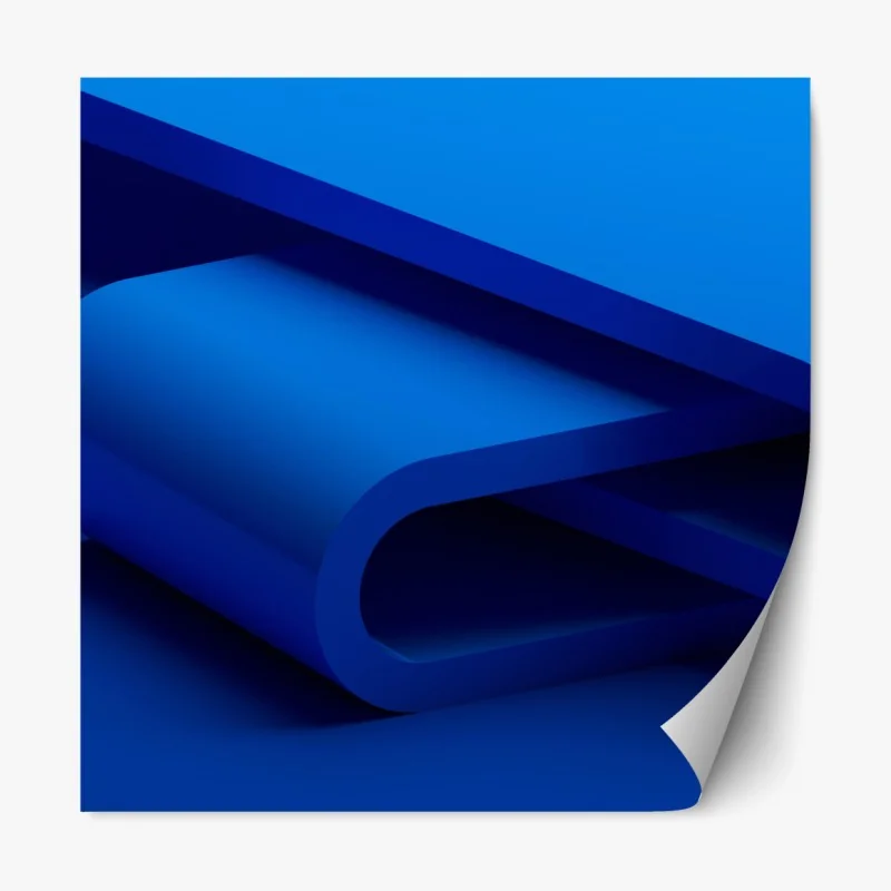 Repositionierbarer Aufkleber minimalistische blaue geometrische schleife