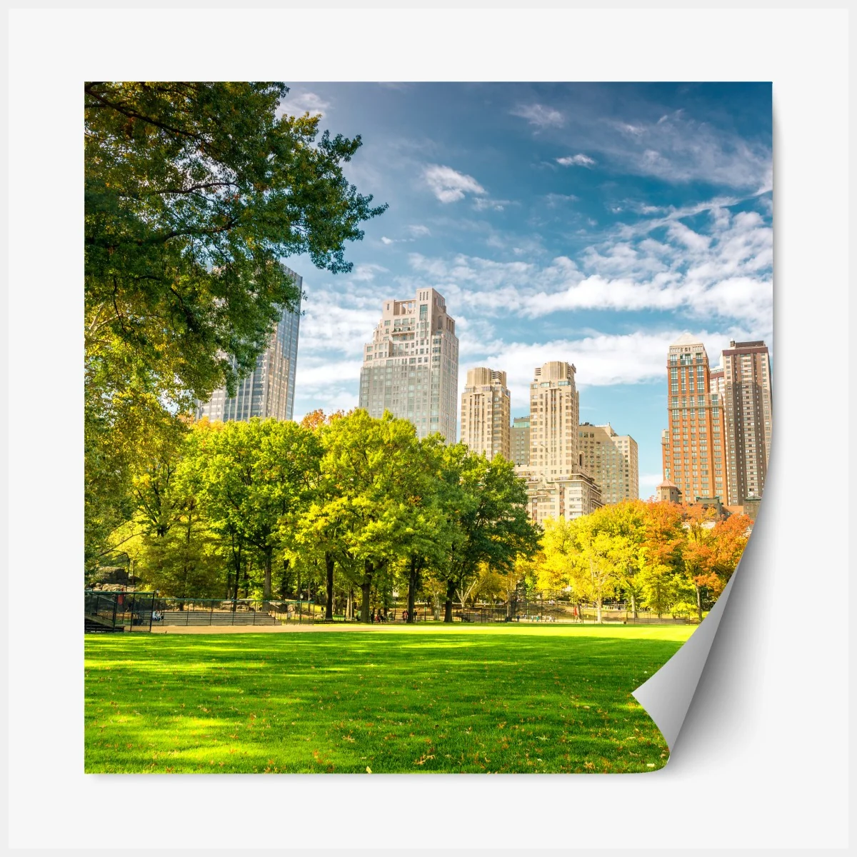 Repositionierbarer Aufkleber Central Park herbst panorama – Wallnifity® Repositionierbarer Aufkleber Central Park herbst panorama – Wallnifity®