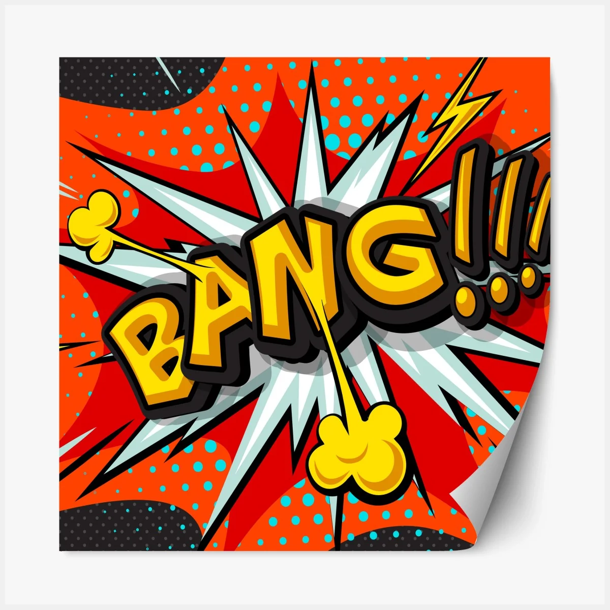 Repositionierbarer Aufkleber comic-explosion im pop-art-stil – Wallnifity® Repositionierbarer Aufkleber comic-explosion im pop-art-stil – Wallnifity®