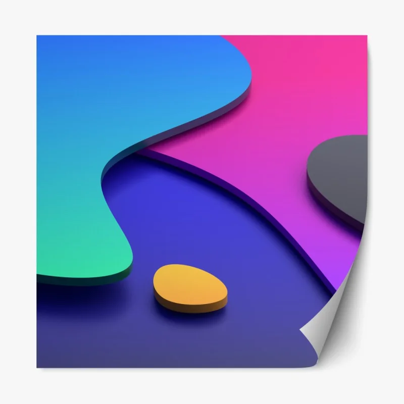 Repositionierbarer Aufkleber lebhafte abstrakte 3d-kurven