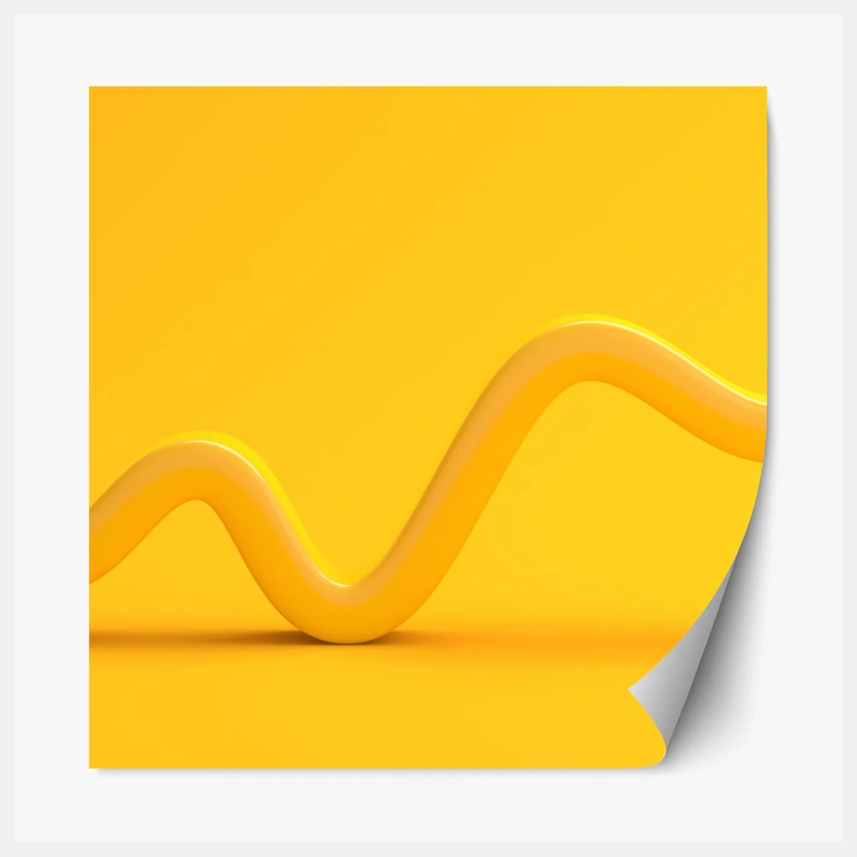 Repositionierbarer Aufkleber sonnige gelbe 3d-abstrakte kurve – Wallnifity® Repositionierbarer Aufkleber sonnige gelbe 3d-abstrakte kurve – Wallnifity®