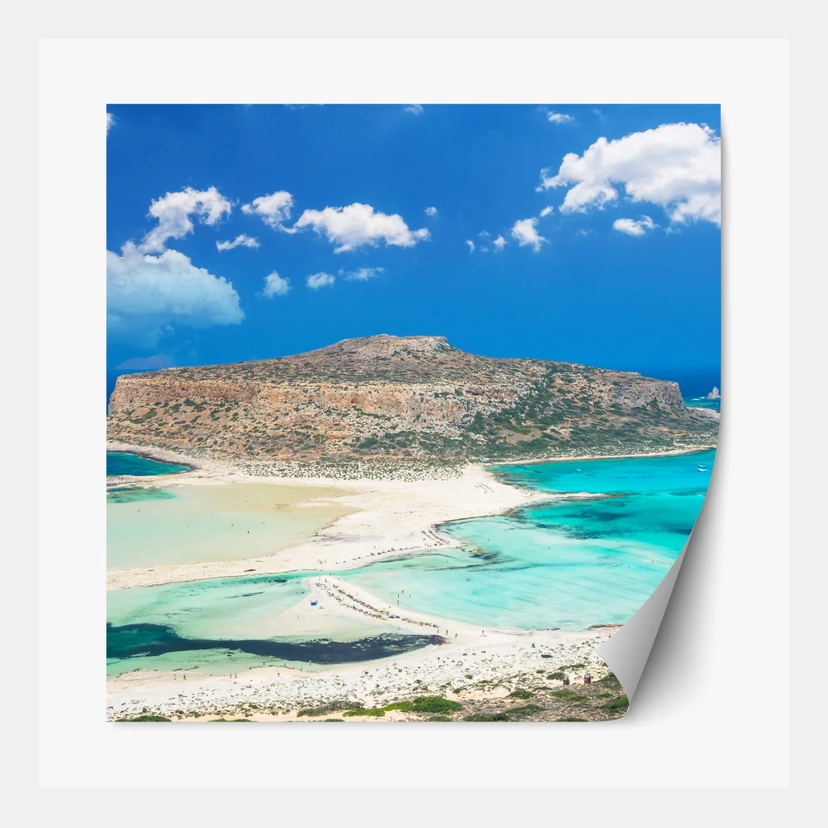 Repositionierbarer Aufkleber Balos strand und türkislagune – Wallnifity® Repositionierbarer Aufkleber Balos strand und türkislagune – Wallnifity®