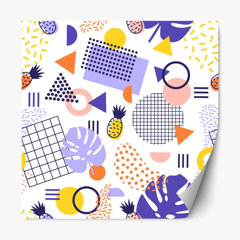 Repositionierbarer Aufkleber leuchtende tropische vögel im dschungel – Wallnifity®