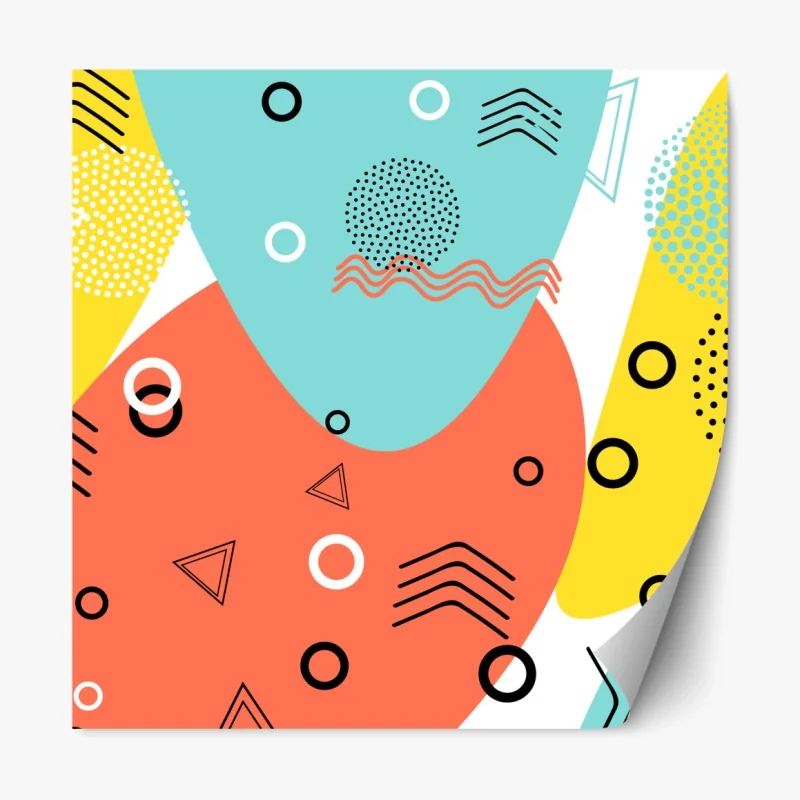 Repositionierbarer Aufkleber farbenfrohes geometrisches muster