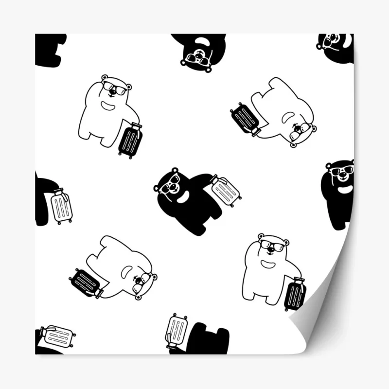 Repositionierbarer Aufkleber reisende bären muster
