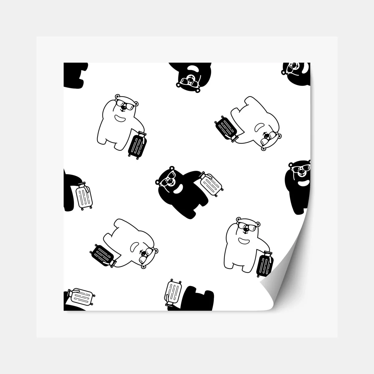 Repositionierbarer Aufkleber reisende bären muster – Wallnifity® Repositionierbarer Aufkleber reisende bären muster – Wallnifity®