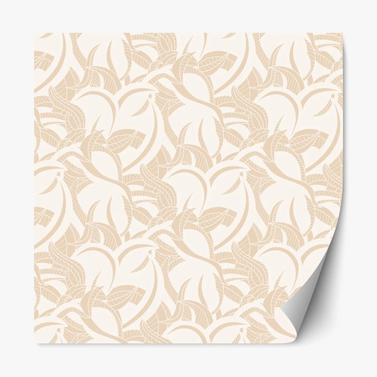 Repositionierbarer Aufkleber beiges blattmuster im botanischen stil – Wallnifity®