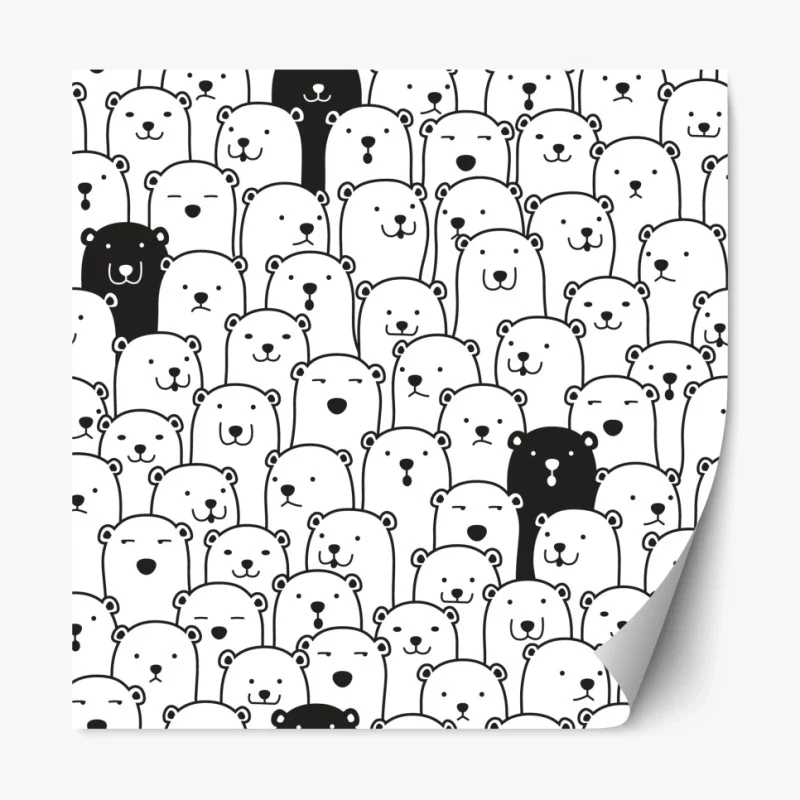 Repositionierbarer Aufkleber niedliches muster mit bären