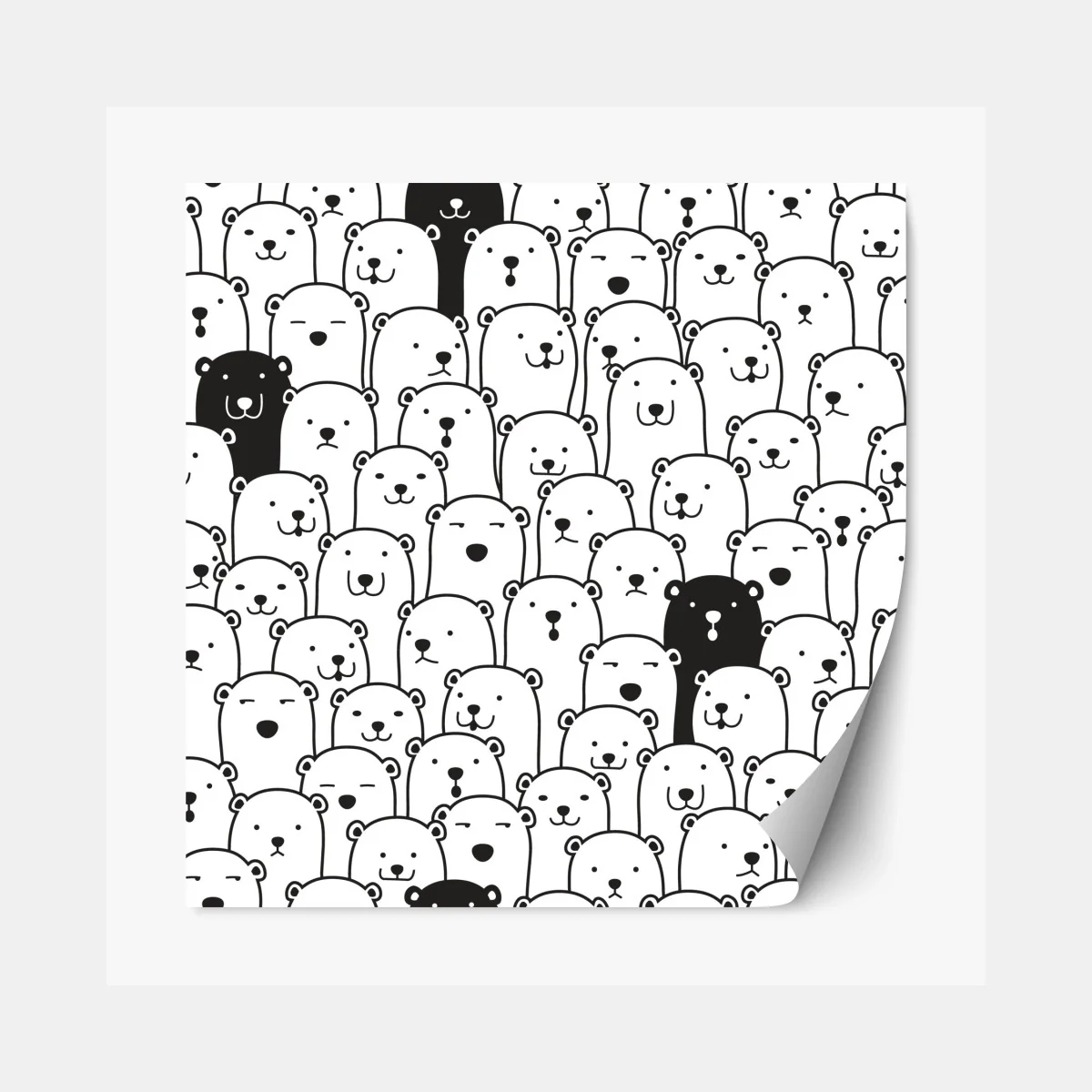 Repositionierbarer Aufkleber niedliches muster mit bären – Wallnifity® Repositionierbarer Aufkleber niedliches muster mit bären – Wallnifity®