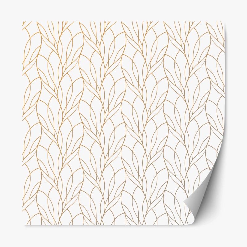 Repositionierbarer Aufkleber goldenes blattmuster auf weißem hintergrund