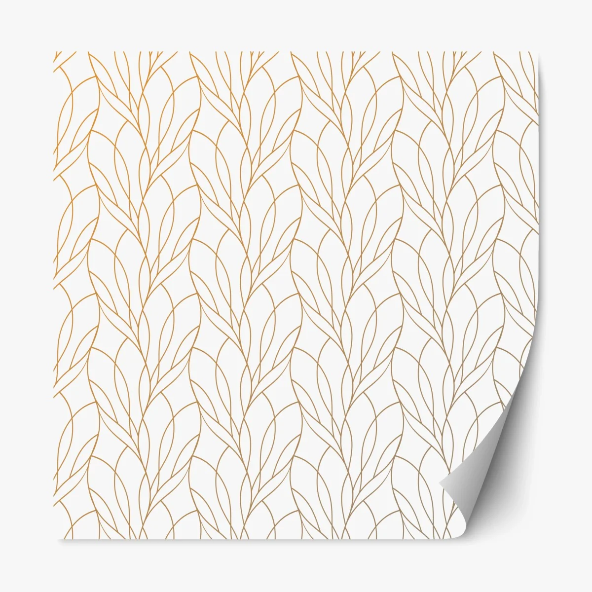 Repositionierbarer Aufkleber goldenes blattmuster auf weißem hintergrund – Wallnifity®