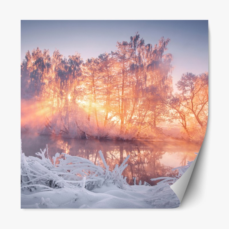 Repositionierbarer Aufkleber lebendige New York skyline bei sonnenuntergang – Wallnifity®