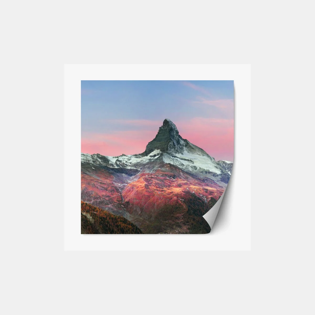 Repositionierbarer Aufkleber herbstliche panoramaaufnahme des Matterhorns bei sonnenuntergang – Wallnifity® Repositionierbarer Aufkleber herbstliche panoramaaufnahme des Matterhorns bei sonnenuntergang – Wallnifity®