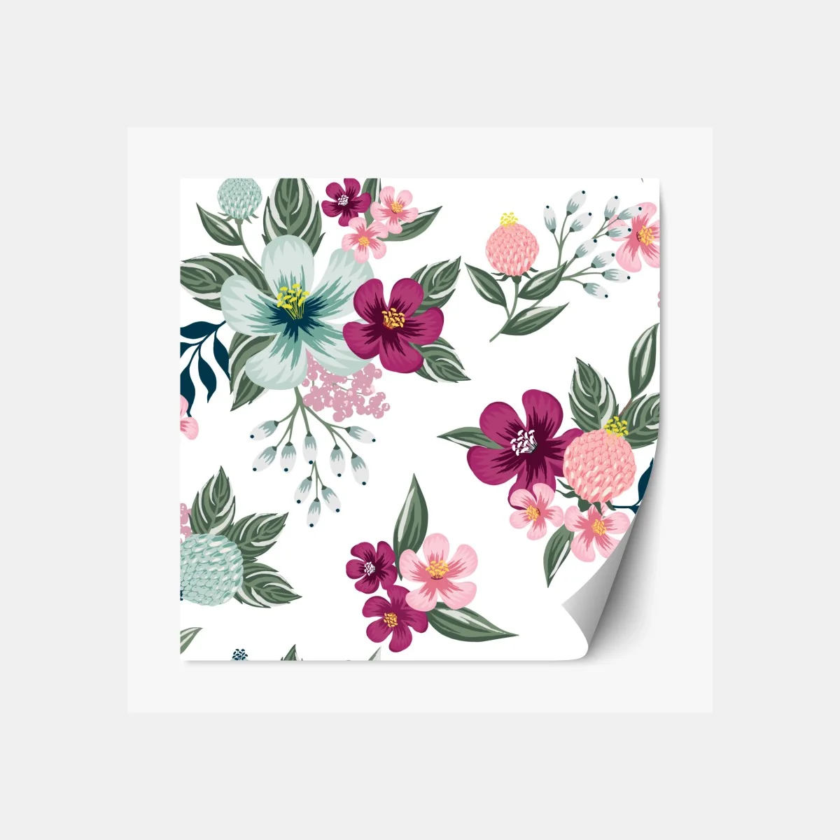 Repositionierbarer Aufkleber pastell blumenmuster – Wallnifity® Repositionierbarer Aufkleber pastell blumenmuster – Wallnifity®