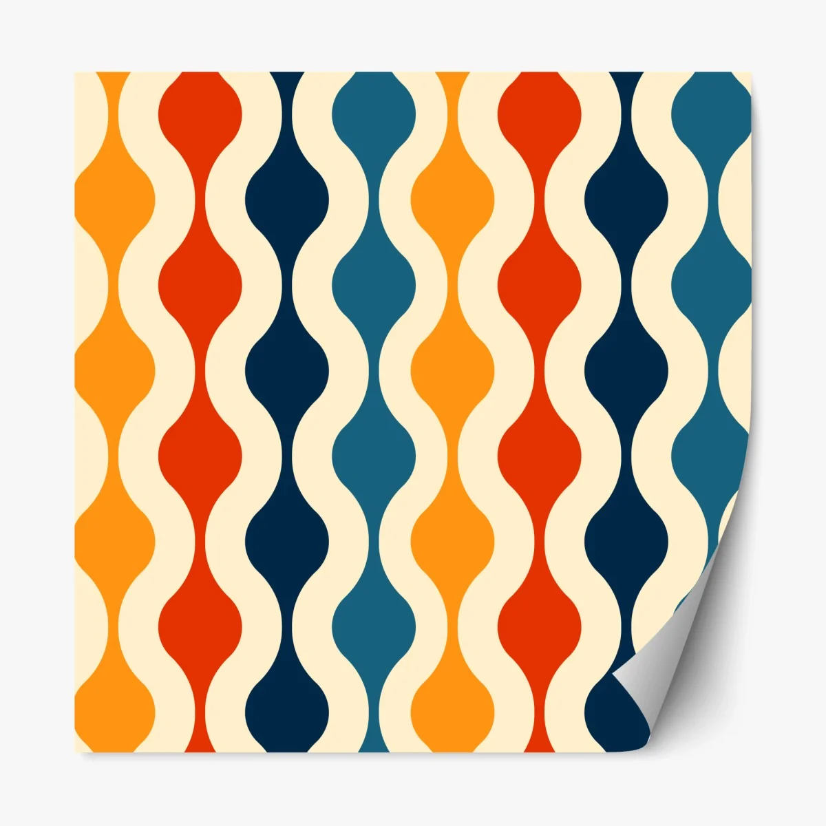 Repositionierbarer Aufkleber retro welliges mid-century muster – Wallnifity® Repositionierbarer Aufkleber retro welliges mid-century muster – Wallnifity®