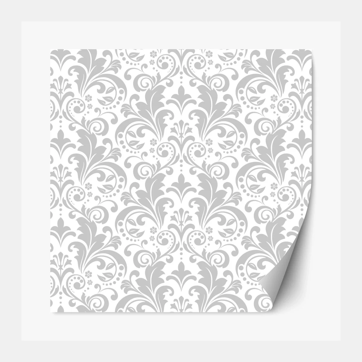 Repositionierbarer Aufkleber elegantes graues damastmuster – Wallnifity® Repositionierbarer Aufkleber elegantes graues damastmuster – Wallnifity®