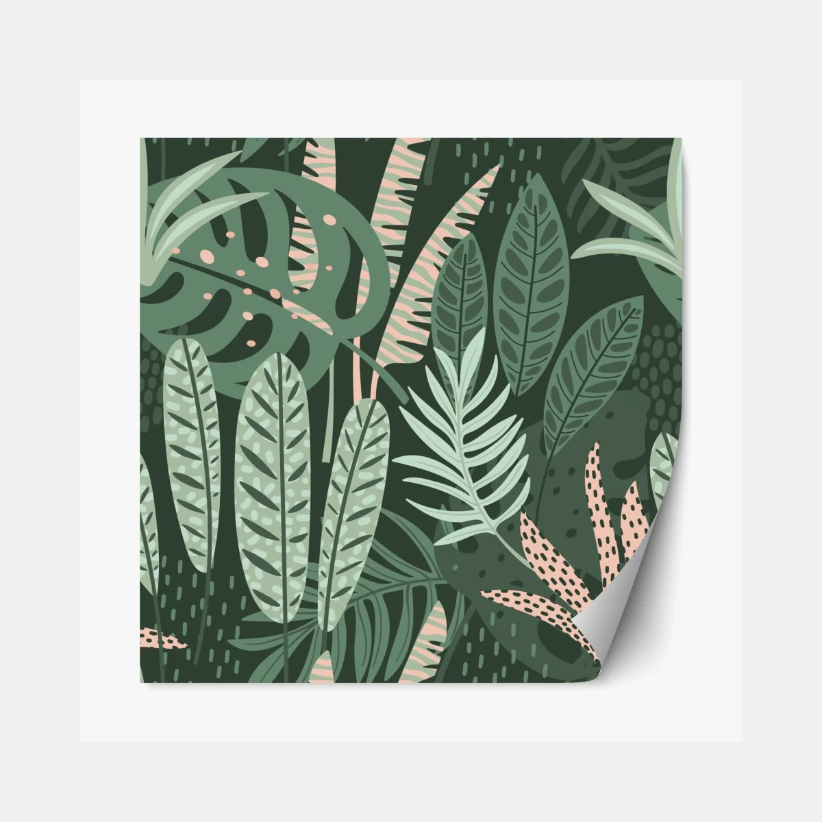 Repositionierbarer Aufkleber tropisches blattmuster – Wallnifity®