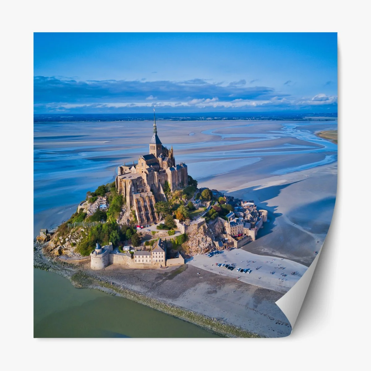 Repositionierbarer Aufkleber Mont Saint-Michel luftaufnahme panorama – Wallnifity® Repositionierbarer Aufkleber Mont Saint-Michel luftaufnahme panorama – Wallnifity®