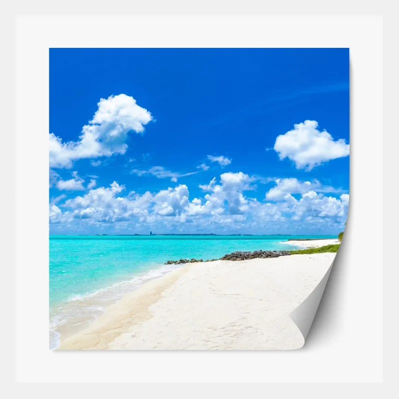 Repositionierbarer Aufkleber türkis und gold fließende abstraktion – Wallnifity®