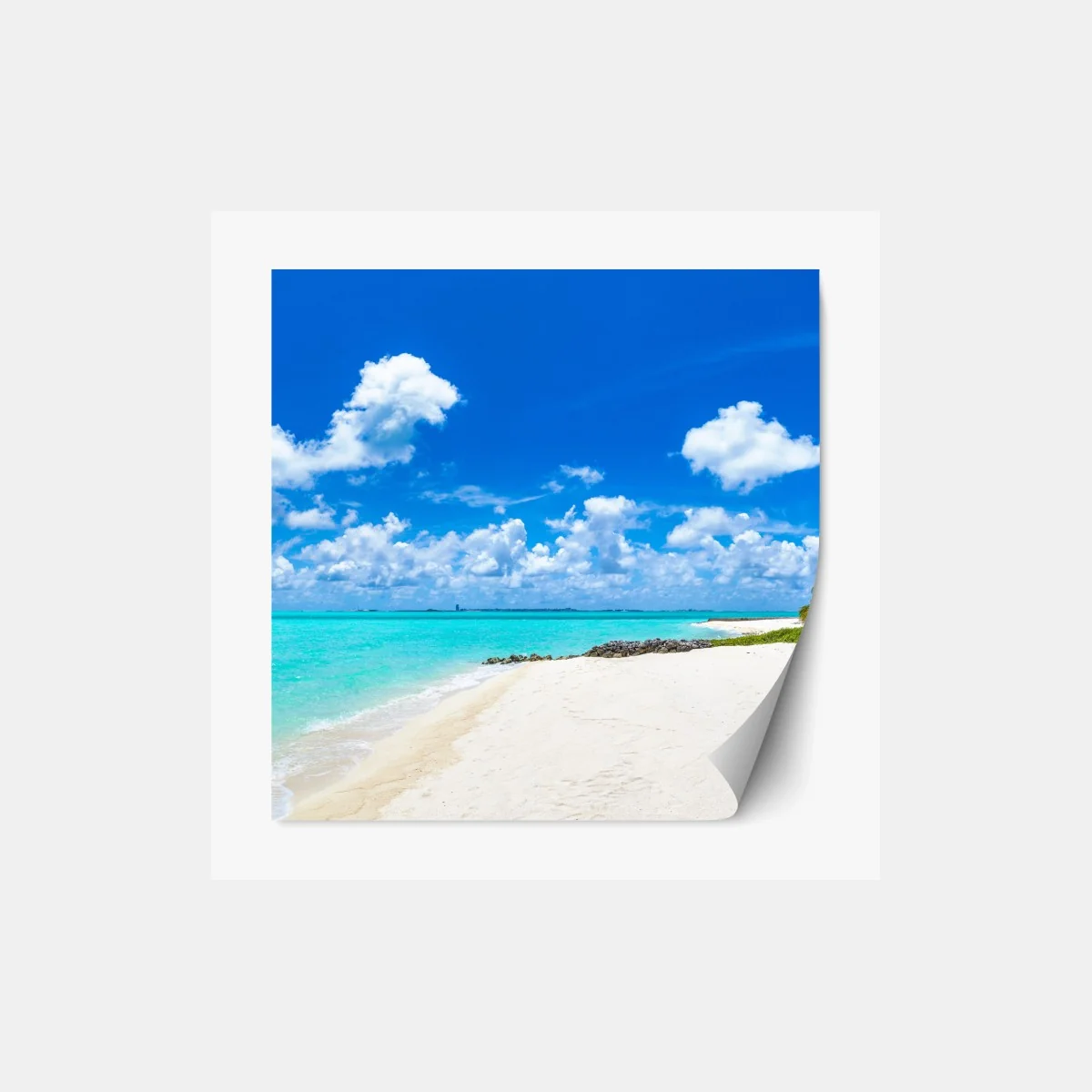 Repositionierbarer Aufkleber Malediven türkisstrand panorama – Wallnifity®