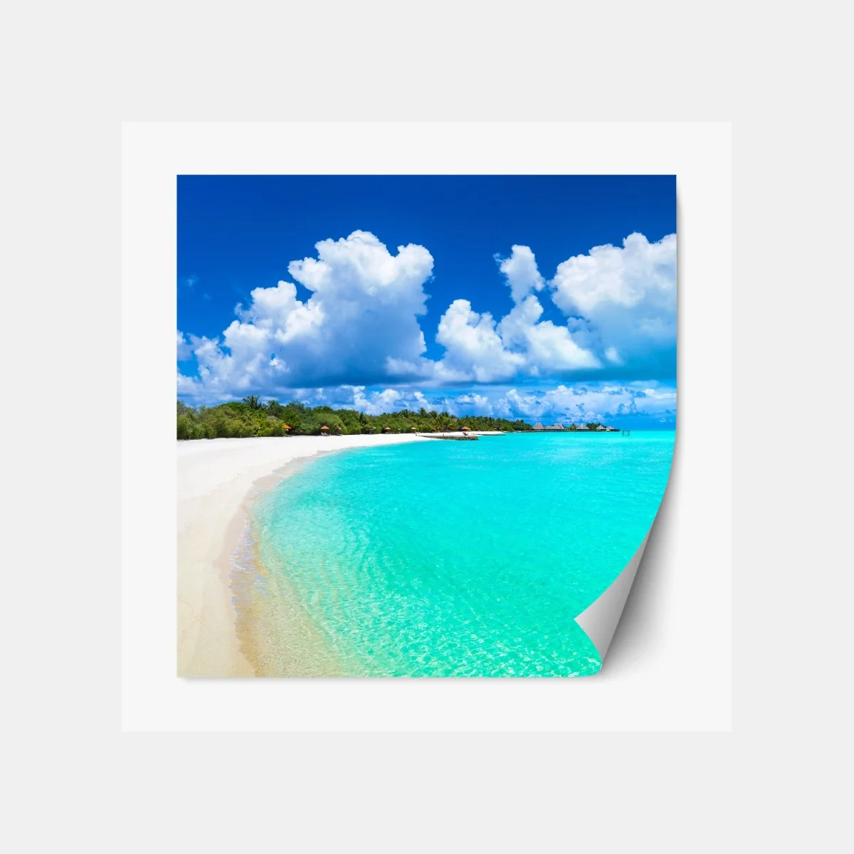 Repositionierbarer Aufkleber Malediven türkisstrand panorama – Wallnifity® Repositionierbarer Aufkleber Malediven türkisstrand panorama – Wallnifity®