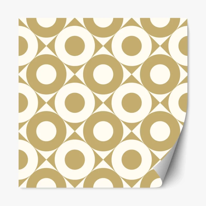 Repositionierbarer Aufkleber goldenes geometrisches kreismuster