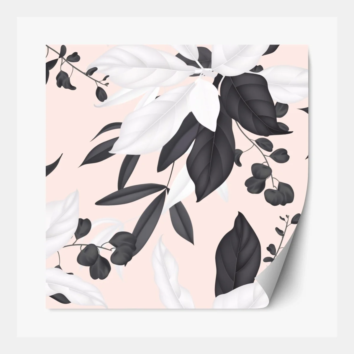 Repositionierbarer Aufkleber zarte pastell botanische blätter – Wallnifity® Repositionierbarer Aufkleber zarte pastell botanische blätter – Wallnifity®