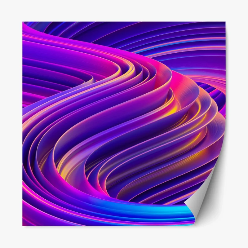 Repositionierbarer Aufkleber leuchtender lila 3d bandwirbel