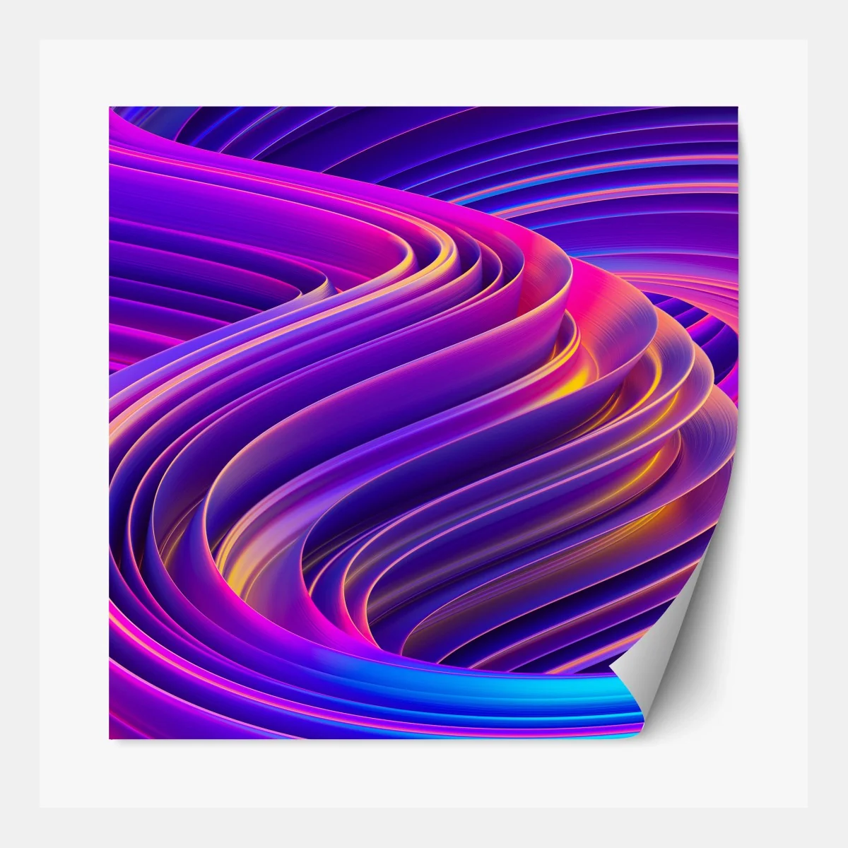 Repositionierbarer Aufkleber leuchtender lila 3d bandwirbel – Wallnifity®