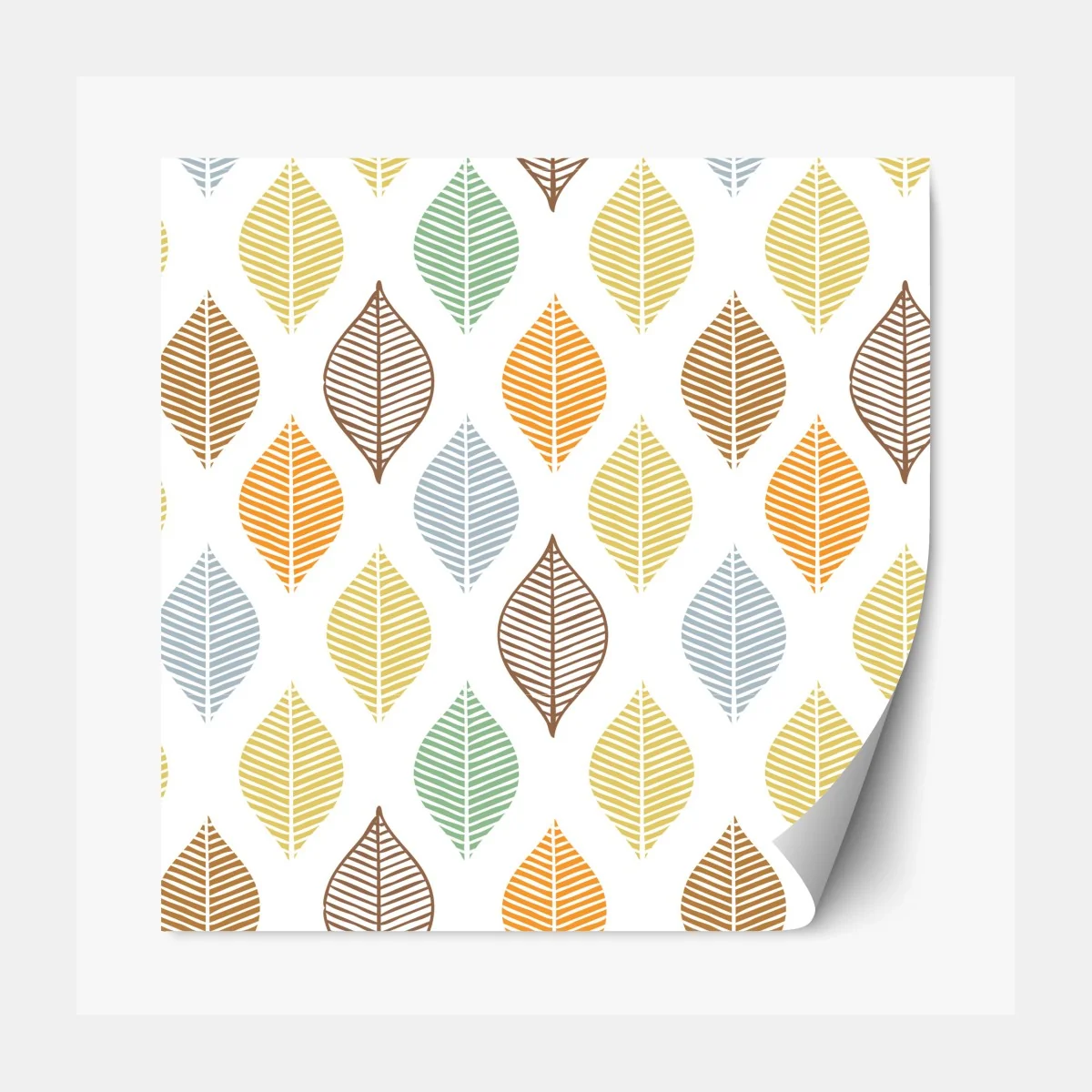 Repositionierbarer Aufkleber pastelliges blättermuster für die wand – Wallnifity® Repositionierbarer Aufkleber pastelliges blättermuster für die wand – Wallnifity®