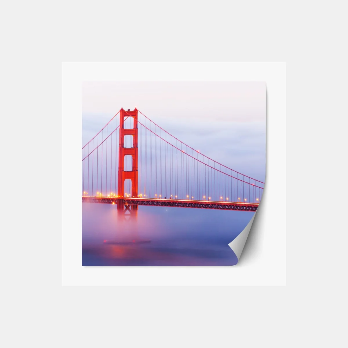 Repositionierbarer Aufkleber Golden Gate brücke im nebel – Wallnifity® Repositionierbarer Aufkleber Golden Gate brücke im nebel – Wallnifity®