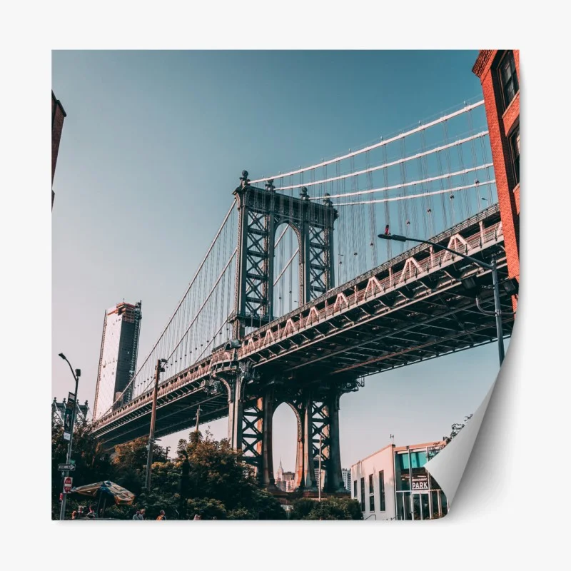 Repositionierbarer Aufkleber Manhattan brücke in urbaner perspektive