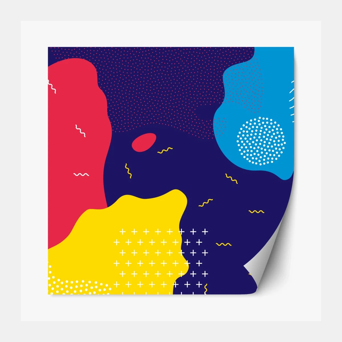 Repositionierbarer Aufkleber lebhaftes abstraktes formenmuster – Wallnifity® Repositionierbarer Aufkleber lebhaftes abstraktes formenmuster – Wallnifity®