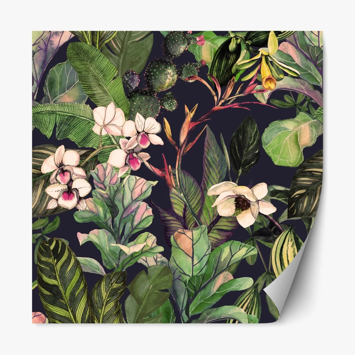 Repositionierbarer Aufkleber tropisches aquarell botanikmuster – Wallnifity® Repositionierbarer Aufkleber tropisches aquarell botanikmuster – Wallnifity®
