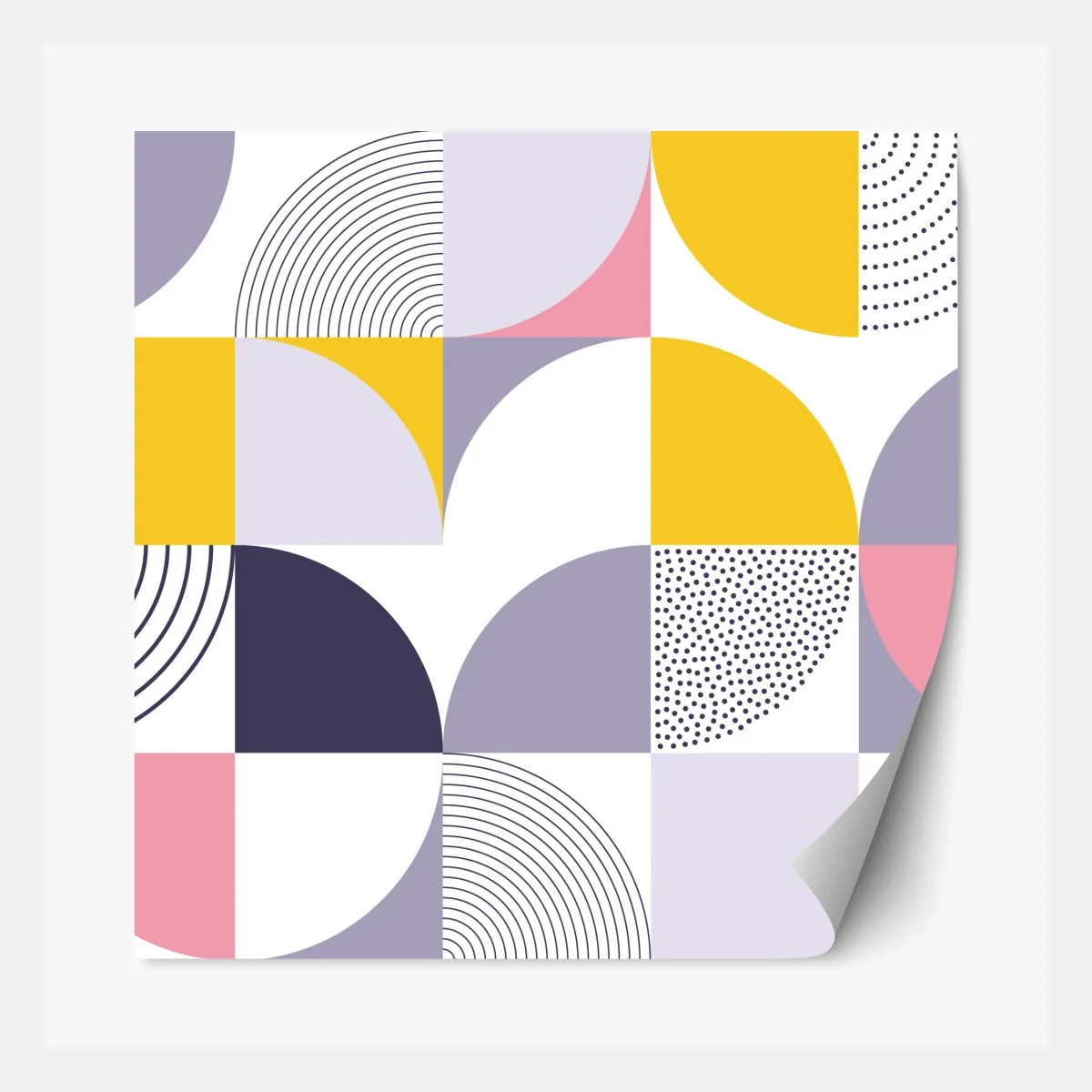 Repositionierbarer Aufkleber pastellfarbenes geometrisches muster mit halbkreisen – Wallnifity® Repositionierbarer Aufkleber pastellfarbenes geometrisches muster mit halbkreisen – Wallnifity®